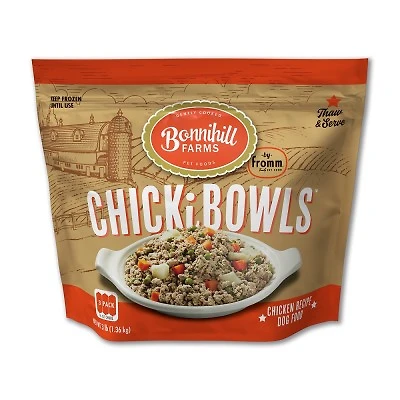 Bonnihill Farms - Gently Cooked Sous Vide Frozen Dog Food - Nutrient Rich ChickiBowls - For All Dog Breeds & Ages