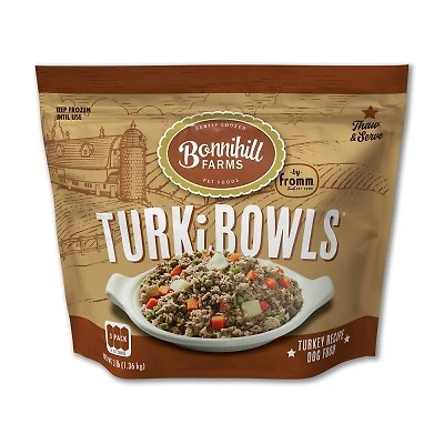 - Gently Cooked Sous Vide Frozen Dog Food - Nutrient Rich TurkiBowls - For All Dog Breeds & Ages