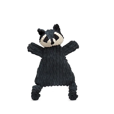 HuggleHounds - Plush Dog Toy - HuggleFlatties Raccoon - Stuffing Free