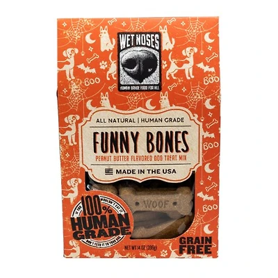 Wet Noses - Funny Bones Limited Ingredient Crunchy Dog Treats - Made with Human Grade Ingredients - Pumpkin & Peanut Butter Recipe