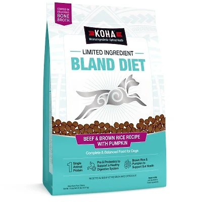- Dry Dog Food - Limited Ingredient Bland Diet Beef and Brown Rice Recipe with Pumpkin