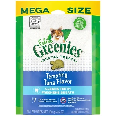 Greenies - Dental Cat Treats - Crunchy Texture for Clean Teeth & Fresh Breath - Tempting Tuna Flavor