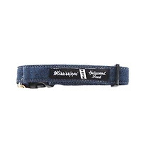 Adjustable Dog Collar - Soft Cotton & Durable Hardware - Macarena Navy
