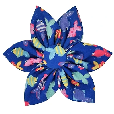 Huxley & Kent - Pet Pinwheel - Stylish,  Adjustable & Secure Collar Accessory for Dogs & Cats - Something Fishy