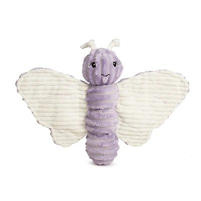 HuggleHounds - Plush Dog Toy - Squeaker & Crinkle Paper Wings for Interactive Play - Bella Butterfly