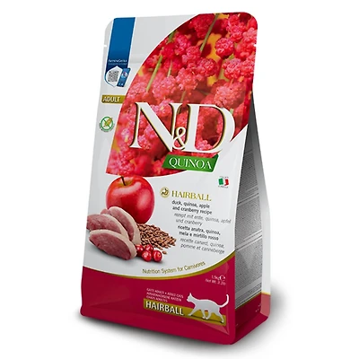 Farmina Quinoa - Dry Cat Food – High Protein Duck Formula for Hairball Control & Digestive Support
