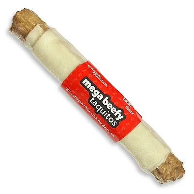 Frankly Pet - Mega Beefy Taquito Dog Treat - Collagen Rich & Digestible - Bacon Flavor - 10 inch