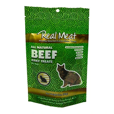 Real Meat - All Natural Cat Jerky Treat - High Protein & Air Dried Rich Flavor - Beef Recipe