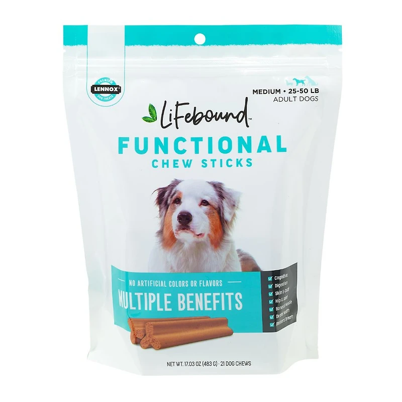 Lennox - Lifebound Functional Chew Sticks - Dental & Joint Support - Medium Adult Dogs 25–50 lbs
