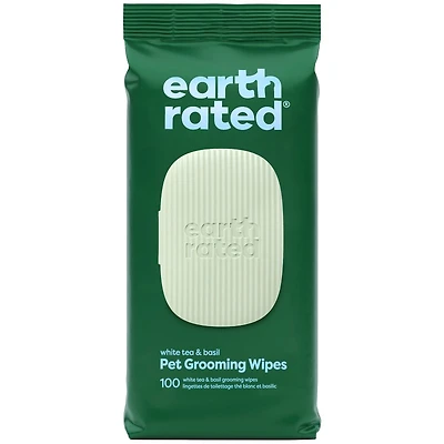 Earth Rated - Textured Pet Grooming Wipes - Hypoallergenic & Dermatologist Tested - White Tea & Basil