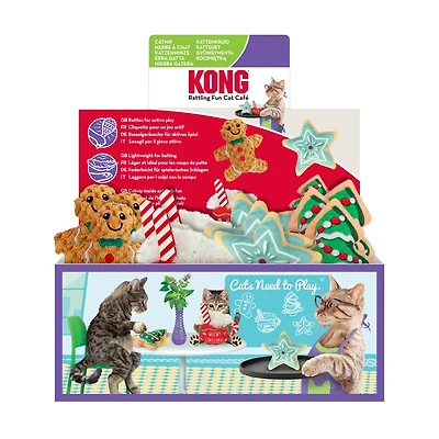 KONG - Plush Catnip Cat Toy - Rattles & Satisfies Hunting Instinct - Holiday Scrattles