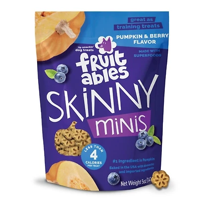 Fruitables - Skinny Minis® Dog Treat - Big Flavor Soft Chews with Superfoods - Pumpkin & Berry