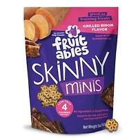 Fruitables - Skinny Minis® Dog Treat - Big Flavor Soft Chews with Superfoods - Grilled Bison