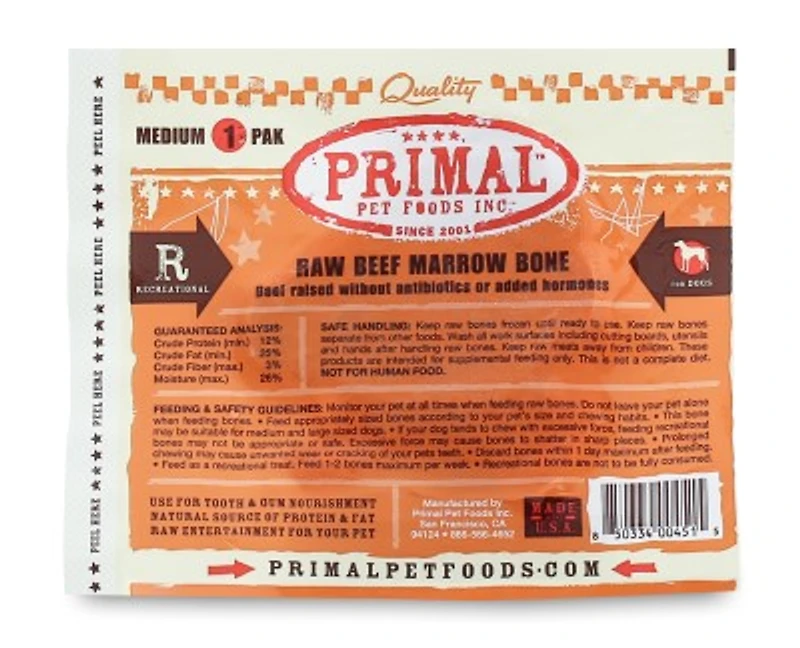 Frozen Raw Recreational Bone - Protein Rich Natural Chew