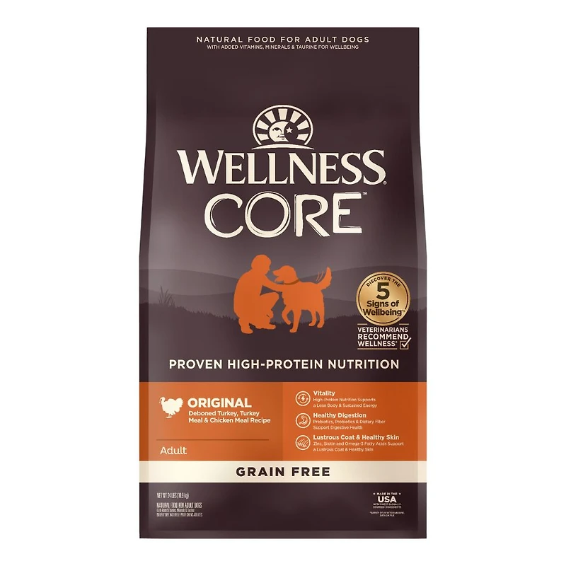 Wellness - Dry Dog Food – High Protein, Grain Free Natural Diet – Original Turkey & Chicken Recipe