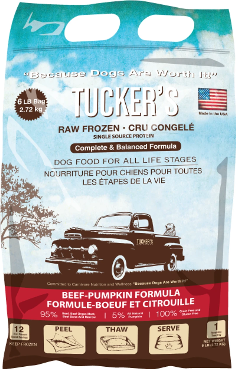 Tucker's - Raw Frozen Dog Food - Grain Free & High Protein Complete Diet