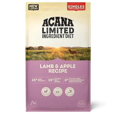 ACANA - Limited Ingredient Dry Dog Food - Supports Digestive Health - Singles Lamb & Apple Recipe - 22.5 lbs Bag