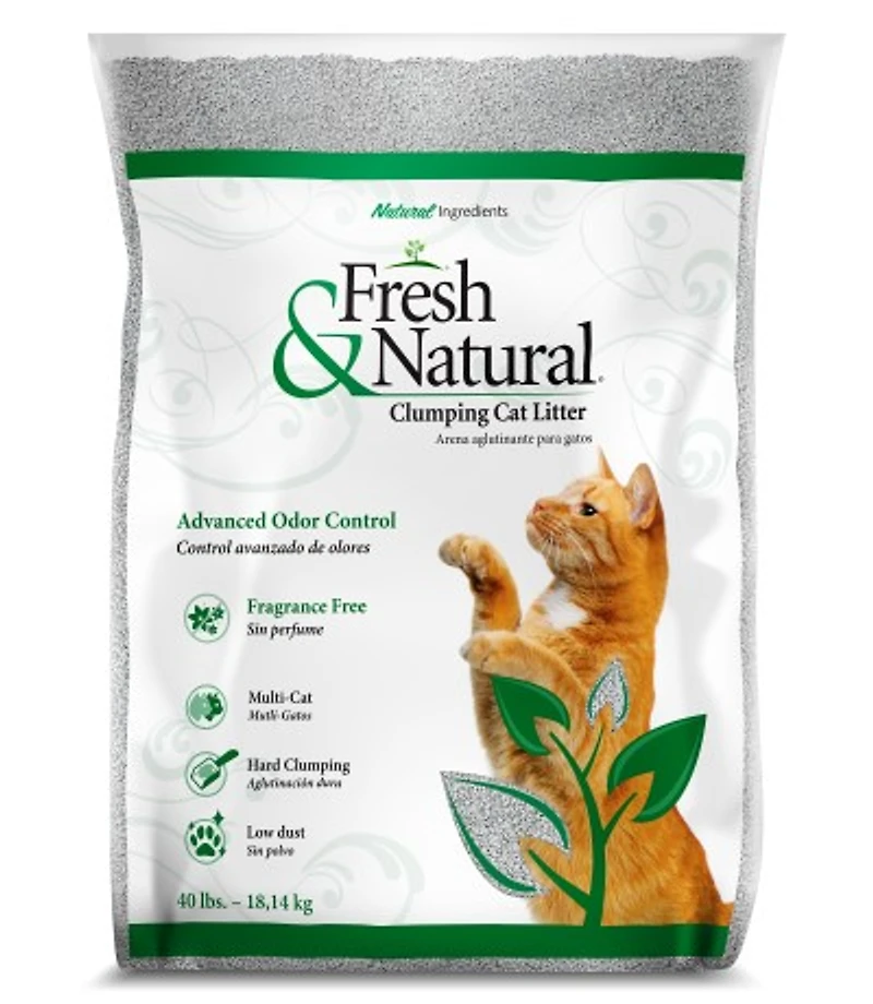 Fresh and Natural - Clumping Clay Cat Litter - Low Dust Natural Mineral Crystals for Odor Control - Unscented