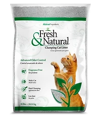 Fresh and Natural - Clumping Clay Cat Litter - Low Dust Natural Mineral Crystals for Odor Control - Unscented