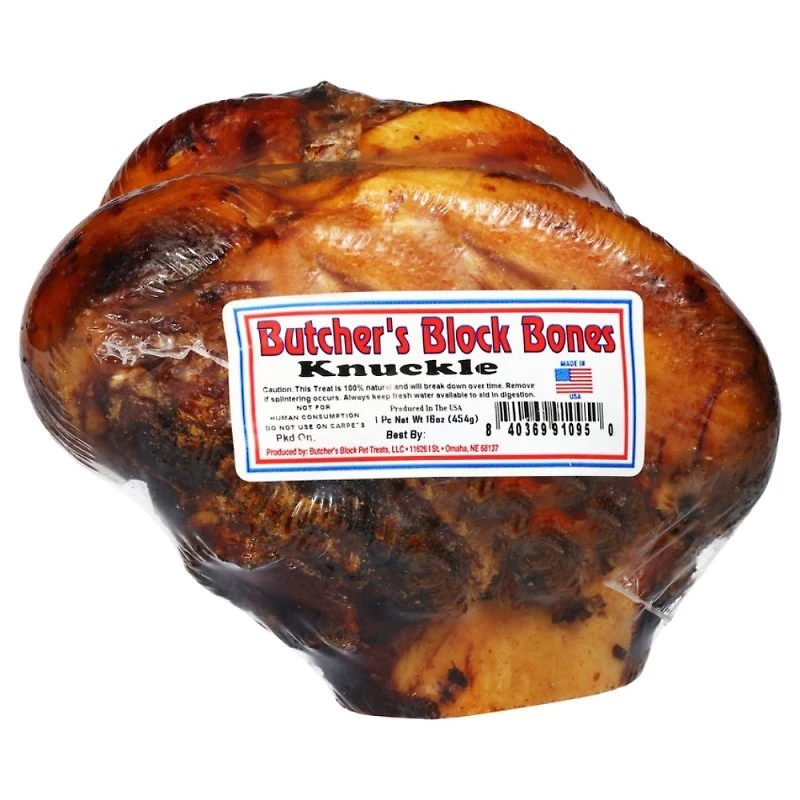 Butcher's Block Bones - Dog Chew – Single Ingredient Hickory Smoked Beef Bone - Knuckle