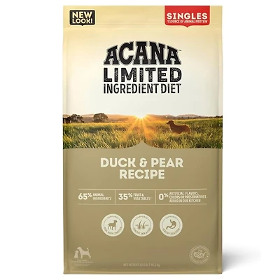 ACANA - Limited Ingredient Dry Dog Food - Supports Digestive Health - Singles Duck & Pear Recipe - 22.5 lbs Bag