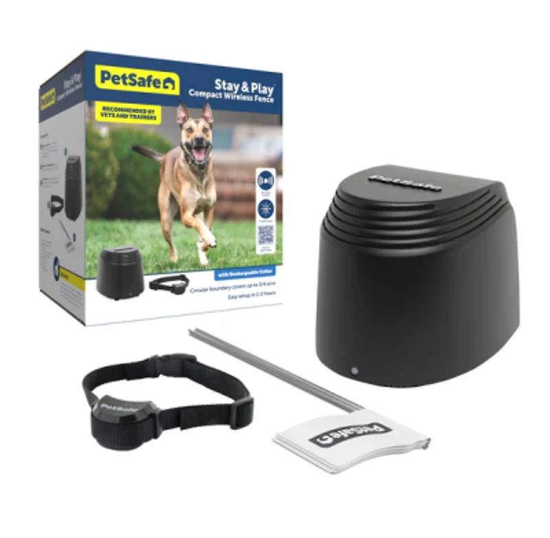 PetSafe - Stay & Play® Wireless Dog Fence - No Wire Setup,  Adjustable Boundary Up to 3/4 Acre,  Waterproof & Rechargeable Collar