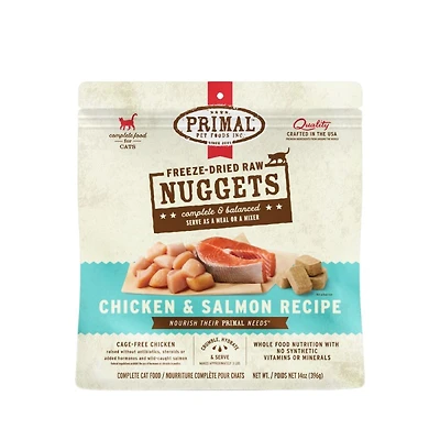 - Freeze Dried Cat Food Nuggets - Raw & Natural Nutrition - Chicken & Salmon Recipe