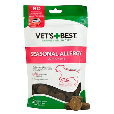 Vet's Best - Seasonal Allergy Soft Chews for Dogs - Supports Skin,  Coat,  & Immune Health with Natural Ingredients