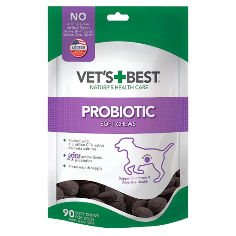 Vet's Best - Probiotic Soft Chews for Dogs - Supports Digestive Health & Immune System
