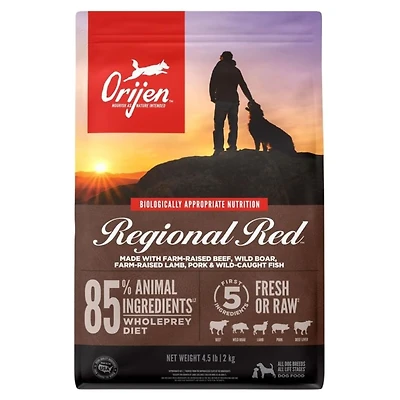 Orijen - High Protein Dry Dog Food - Supports Immune & Digestive Health - Regional Red - 4.5 lbs Bag