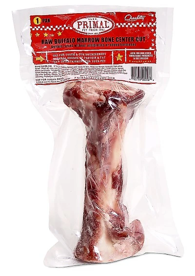 Primal - Frozen Raw Recreational Bone - Protein Rich Natural Chew - Buffalo Marrow
