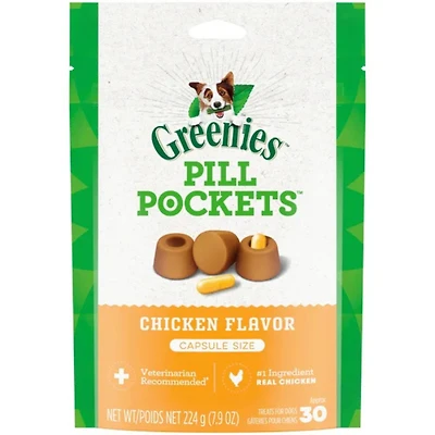 Greenies - Pill Pockets Dog Treats - Easy Capsule Medication Hiding Pouch