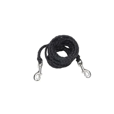 Coastal - Big Dog Tie Out  – Weather Resistant & Tangle Free – Lightweight & Durable – Black