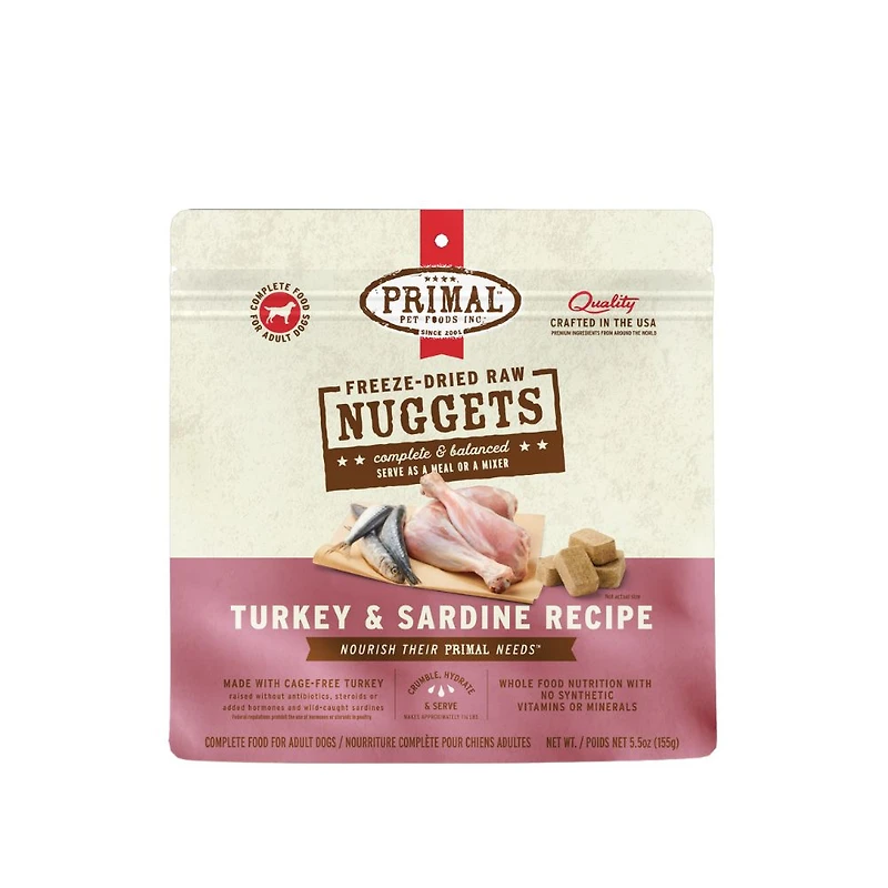- Freeze Dried Dog Food Nuggets - Raw & Natural Nutrition - Turkey & Sardine Recipe