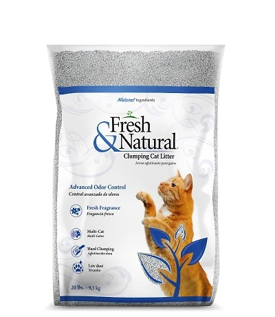 Fresh and Natural - Clumping Clay Cat Litter - Low Dust Natural Mineral Crystals for Odor Control - Scented