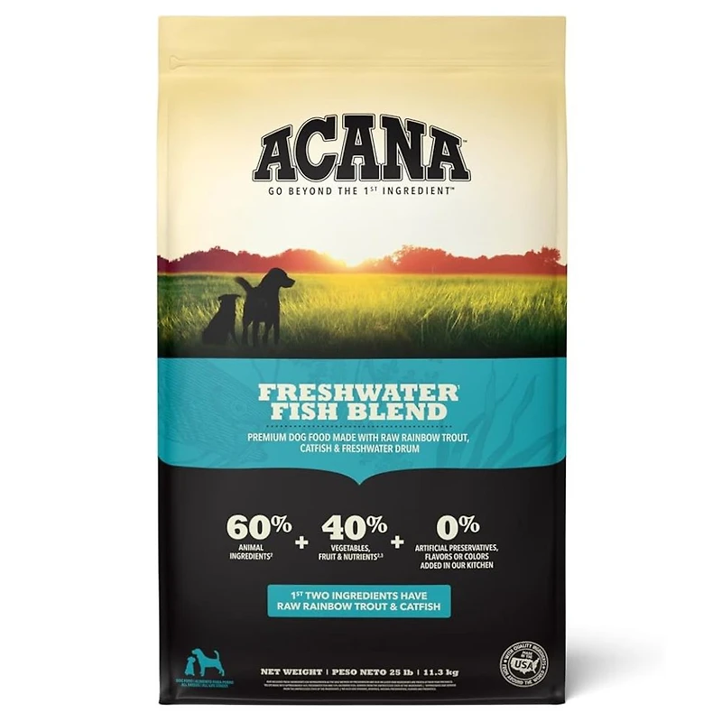 ACANA - High Protein Dry Dog Food - Supports Healthy Digestion & Immune System - Freshwater Fish Blend - 25 lbs Bag
