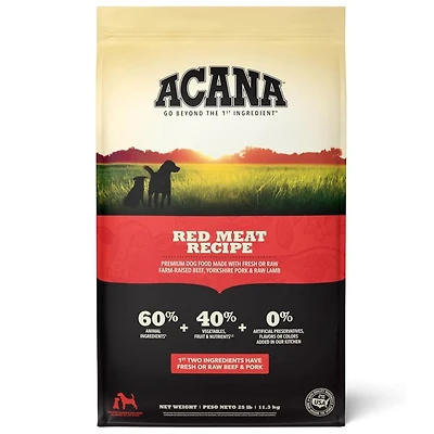 ACANA - High Protein Dry Dog Food - Supports Immune System,  Healthy Skin & Coat - Red Meat Recipe - 25 lbs Bag