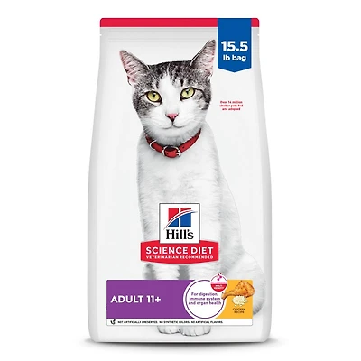 Science Diet - Senior 11+ Dry Cat Food for Healthy Aging & Lean Muscle Support – Chicken Recipe