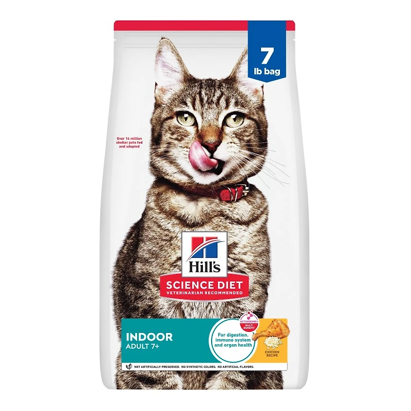 Science Diet - Mature Adult 7+ Dry Cat Food for Indoor Cats – Chicken Recipe – Supports Digestion