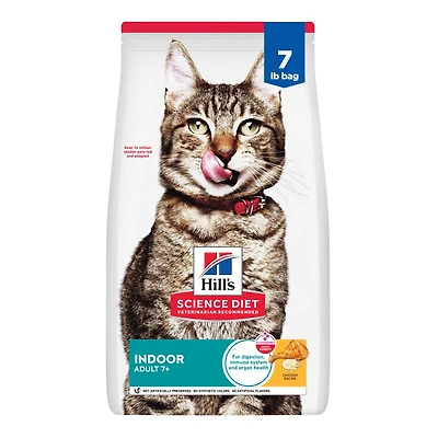 Science Diet - Mature Adult 7+ Dry Cat Food for Indoor Cats – Chicken Recipe – Supports Digestion