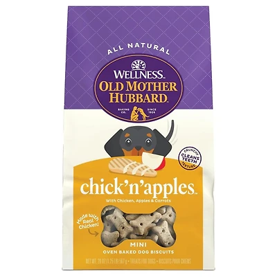 Old Mother Hubbard - Crunchy Dog Treats - Natural High Protein Biscuits - Chick'N'Apples Recipe - Mini
