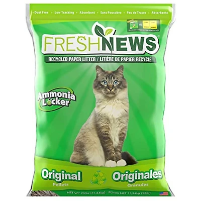 Fresh News - Absorbent Paper Cat Litter - Low Tracking Recycled Pellets with Baking Soda for Odor Control