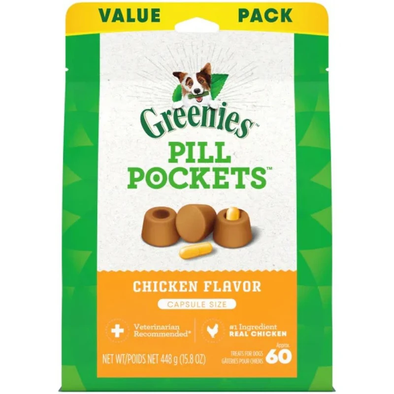 - Pill Pockets Dog Treats - Easy Capsule Medication Hiding Pouch - Chicken Flavor