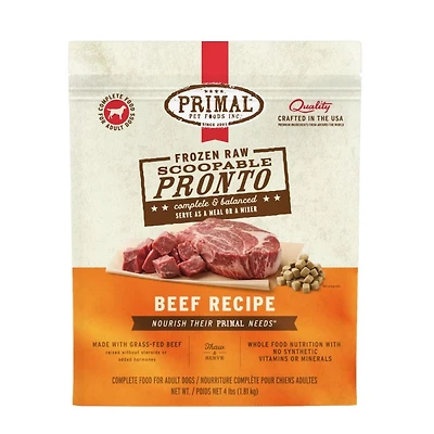 - Frozen Scoopable Pronto Dog Food - Raw & Natural Nutrition - Beef Recipe