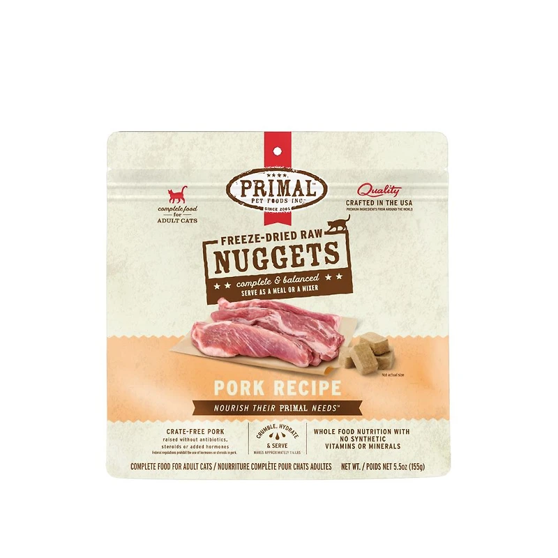 - Freeze Dried Cat Food Nuggets - Raw & Natural Nutrition - Pork Recipe