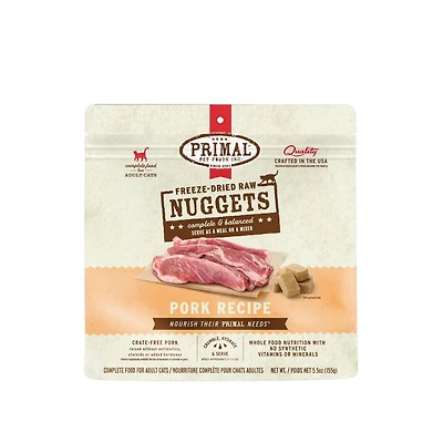 - Freeze Dried Cat Food Nuggets - Raw & Natural Nutrition - Pork Recipe