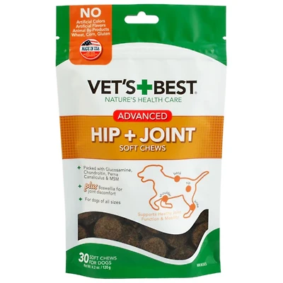 Vet's Best - Advanced Hip & Joint Soft Chews for Dogs - Supports Mobility & Bone Health