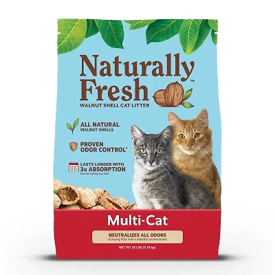 - Clumping Walnut Shell Cat Litter - Low Dust & Superior Odor Control - Multi Cat