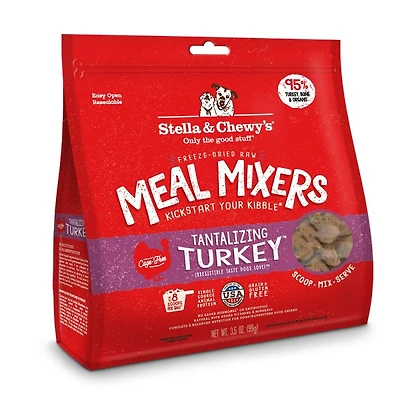 Stella & Chewy's - Freeze Dried Raw Dog Food Meal Mixer - High Protein & Grain Free - Tantalizing Turkey Meal Recipe - 3.5 oz