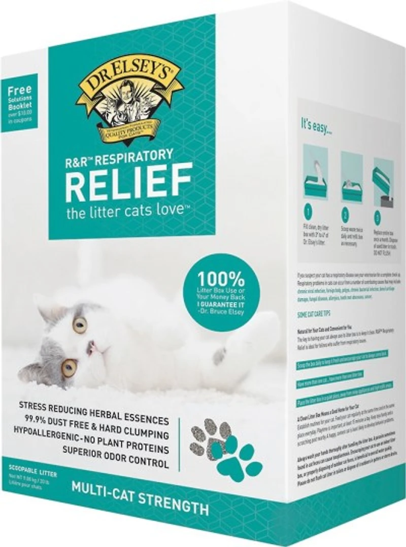 Dr Elsey's - Clumping Clay Cat Litter - Low Dust & Hypoallergenic - Respiratory Relief